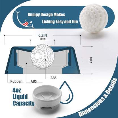 Lick and Roll Bowl for Dogs – Innovative No-Mess Slow Feeder for Bone Broth, Yogurt, and Supplements with Anti-Spill Rolling Ball | Ideal for Senior Dogs, Puppies, and Post-Operative Nutrition